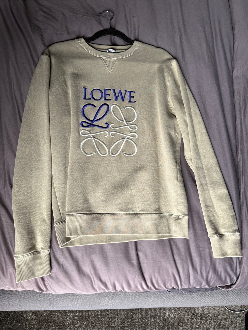 Loewe logo Sweatshirt with purple and White Embroidery